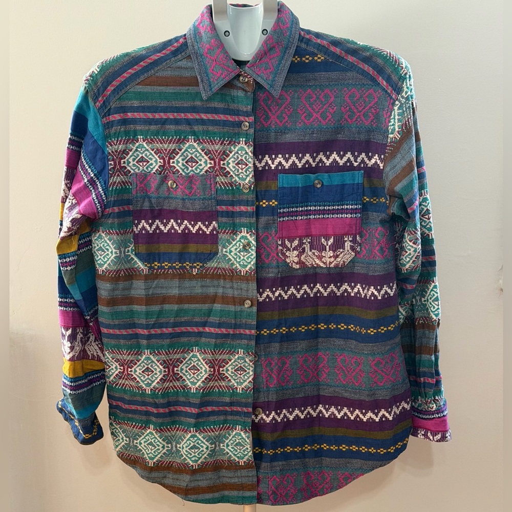 Vintage CM Company Brand Southwestern Shirt Size S Colorful Cotton - Picture 3 of 7